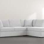 Aspen Light Grey 2 Piece Sectional with Right Arm Facing Chaise .
