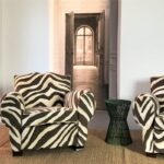 French Zebra Club Chair, 1950s for sale at Pamo