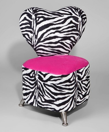 Mauricio's Furniture Pink & Zebra Heart Chair | Zebra print .