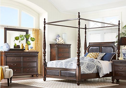 Shop for a Cindy Crawford Home Trinidad 6 Pc King Canopy Bedroom .