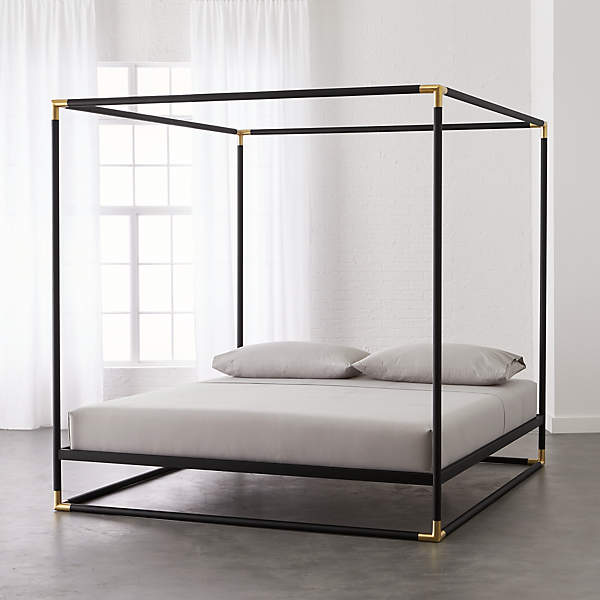 Frame Black Iron California King Canopy Bed + Reviews | C