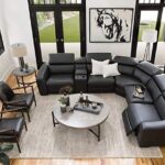 modern Living Room with Kristen Slate Grey 6 Piece Power Reclining .
