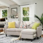 Sobaniilo Convertible Sectional Sofa Couch, Modern Linen Fabric L .
