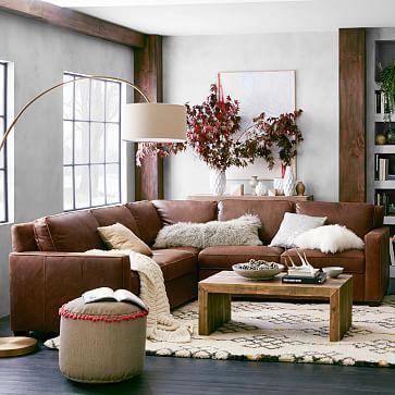 Henry 3-Piece L-Shaped Sectional - Leather | Apartment living room .
