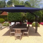 Piazza large variable height side arm cantilever garden parasol .