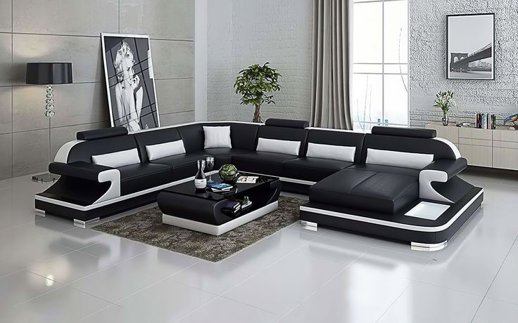 Josia Large Sectional Sofas with Adjustable Headrest .