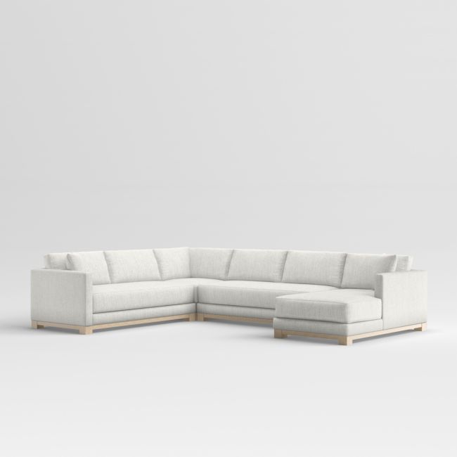 Gather Wood Base 4-Piece U-Shaped Sectional Sofa + Reviews | Crate .