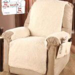 UNIVERSAL NATURAL / IVORY FLEECE RECLINER CHAIR COVER NWT .