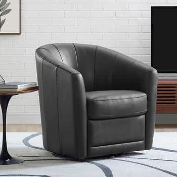 Natuzzigroup Cora Leather Swivel Chair | Swivel chair living room .
