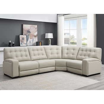 Reiya Leather Power Reclining Sectional | Sectional sofa with .