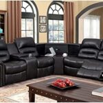 Furniture of America Torr Transitional Brown Leatherette Sectional .