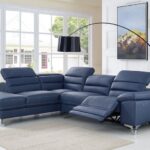 Two Tone Contemporary Style Sleek Quality Full Leather Couch .