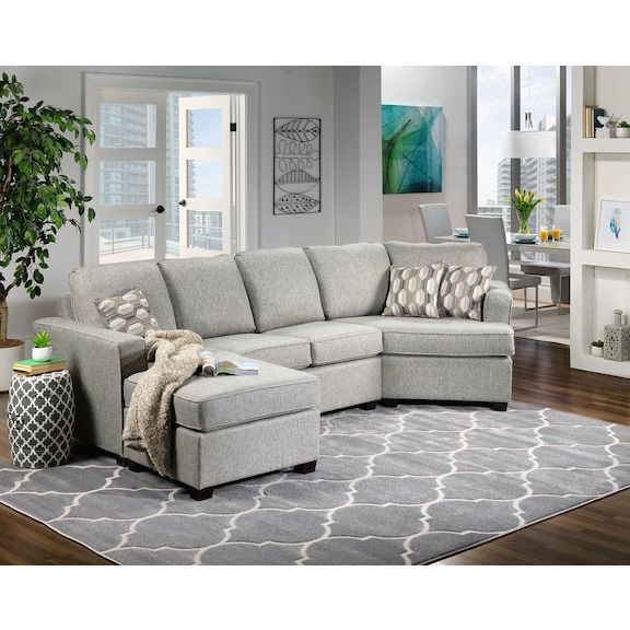 Downtown 2-Piece Left-Facing Sectional - Grey | Leon's | Sectional .