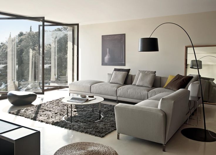 Gray sectional sofa | Interior Design Ideas | Sofá cinza, Tapete .