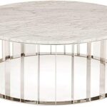 ZAJ Natural Marble Coffee Tables Light Luxury End Tables Round Tea .