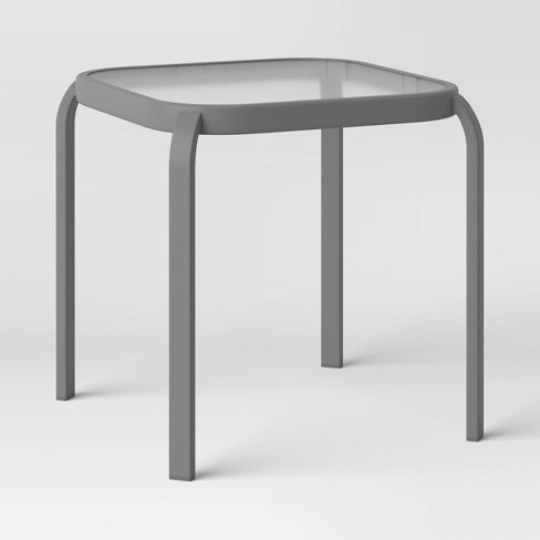 Glass Patio Side Table - Gray - Room Essentials™ : Targ