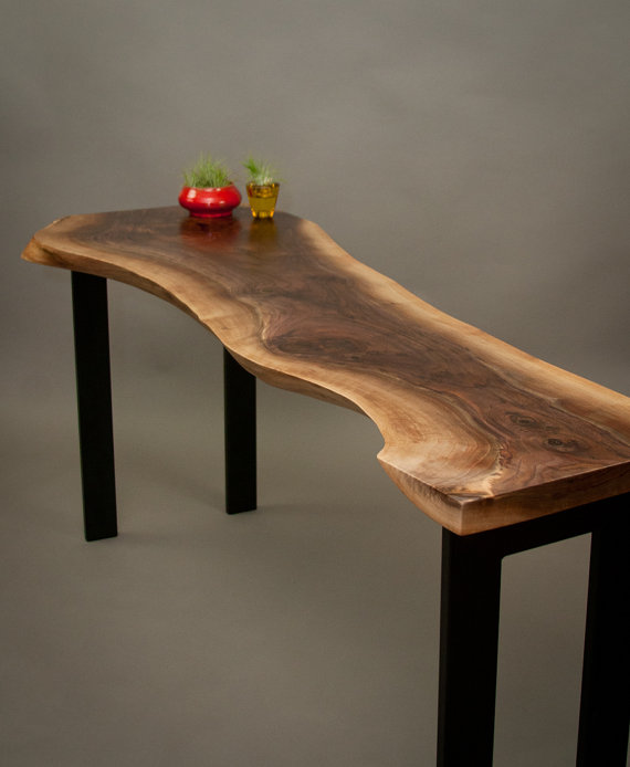 CONSOLE TABLES - Live Edge Wood Console Tables and Furniture .