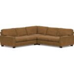 Turner Square Arm Leather 3-Piece L-Sectional | Sectional, Rolled .