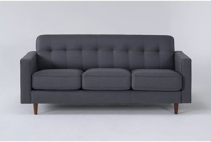 London Dark Grey 80" Queen Sleeper Sofa With Memory Foam Mattress .