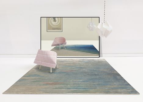 Raw Edges Lake rug collection for Golran | Optical illusions .