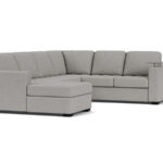 Luigi Full Pullout Tux Chaise Sectional w/ USB Charger in Gray, Le