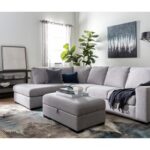 Lucy Grey 2 Piece 114" Sectional With Left Arm Facing Chaise .