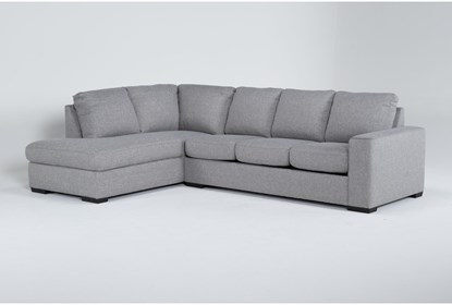 Lucy Grey 114" Queen Sleeper Sectional With Left Arm Facing .