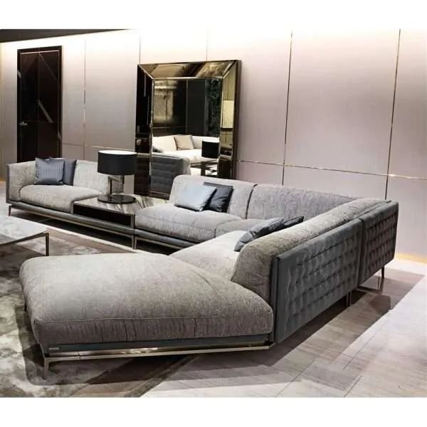 OE-FASHION Luxury L shape luxury sectional couch 8674 | Sofa .