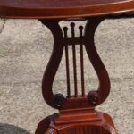 Mersman Mahogany Duncan Phyfe Oval Harp Lyre End Table | End .