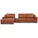 Furniture Darrium 3-Pc. Leather Chaise Sofa with Console, Created .