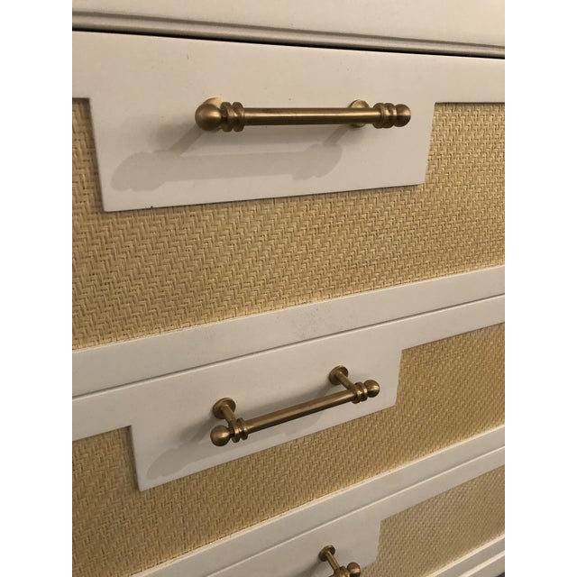 Contemporary Cream & Grasscloth Chest of Drawers | Chairi