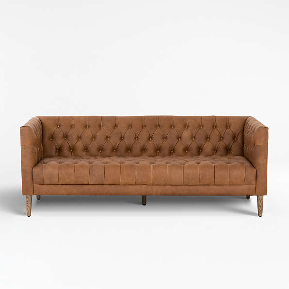 Rollins Leather Tufted Sofa & Chair Collection | Crate & Barr