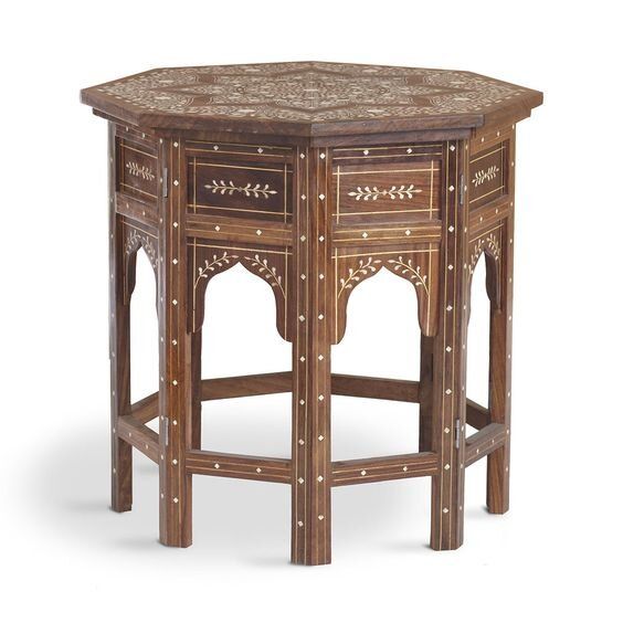 Rooms & Gardens — Inlaid Moroccan Table | Moroccan table, Eclectic .