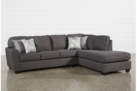 Mcdade Graphite 2 Piece Sectional W/Raf Chaise | Grey sectional .