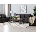 Mcdade Graphite 87" Sofa | 4 piece living room set, Brown living .
