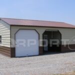This vertical roof, deluxe two-tone siding, steel garage building .