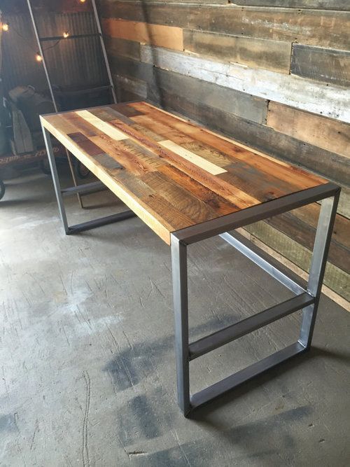 Modern Wood + Metal Desk | Bureau en bois et métal, Bureau en bois .