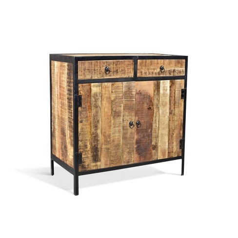Industrial Sideboard Cabinet 35"x35"x18" Reclaimed Wood & Iron .