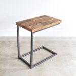 Reclaimed Wood C Table / Industrial Box Frame Side Table / C .