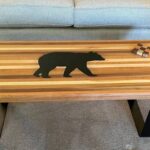 Butcher Block Style Coffee Table with U-shaped legs: 1 Bear .