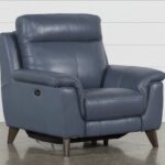 Moana Blue Leather Power Reclining Chair with USB | Recliner chair .