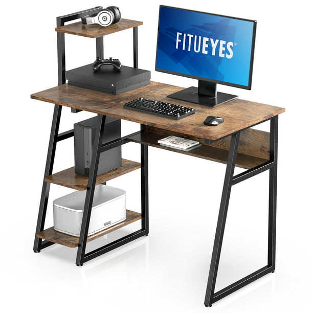 FITUEYES Computer Desk with Shelves, 40 Inch Modern Style PC Desk .