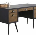 Martin Furniture Home Office Half Pedestal Executive Desk IMPY660 .