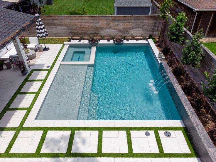 Modern Pool Design with Turf Inlay | Pools backyard inground .