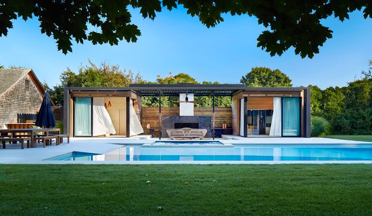 A Modern Pool House Retreat from ICRAVE | Modern pool house .