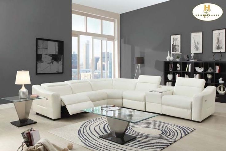 Contemporary Leather Reclining Sectional Sofa - storiestrending .