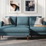 Belffin Velvet Reversible Sectional Sofa with Chasie Convertible .