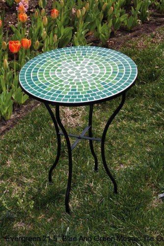 Mosaic Table ~ Picture | Green mosaic tile, Mosaic table, Mosaic .