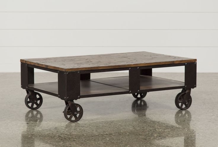 Mountainier Storage Coffee Table With Wheels | Coffee table with .