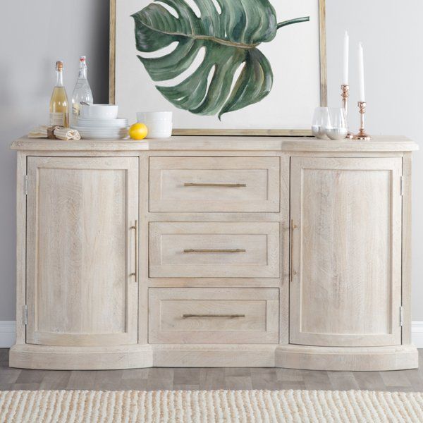 This Greenfield Mango Wood Sideboard features a white-washed .